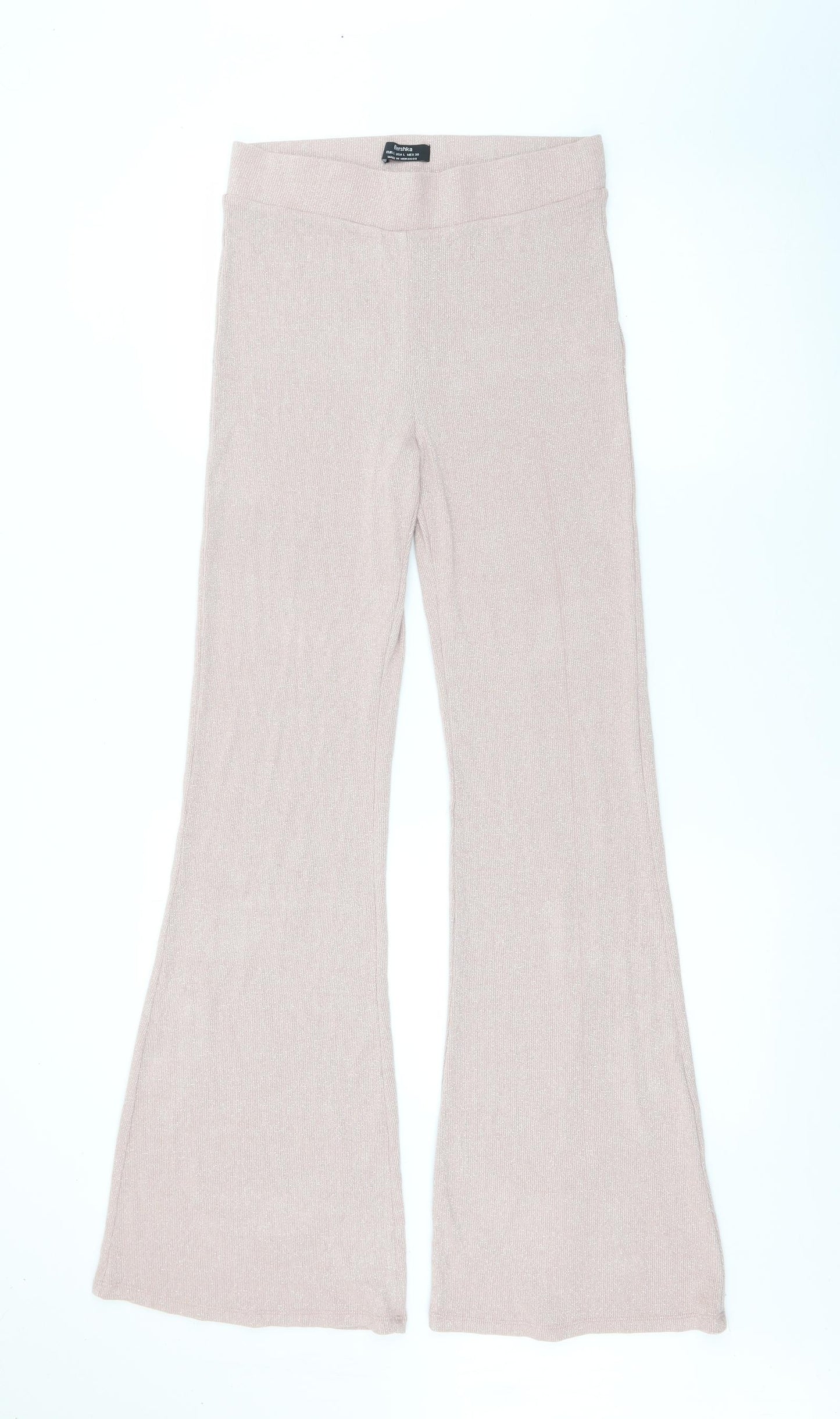 Bershka Womens Pink  Viscose Jogger Trousers Size L L31 in Regular