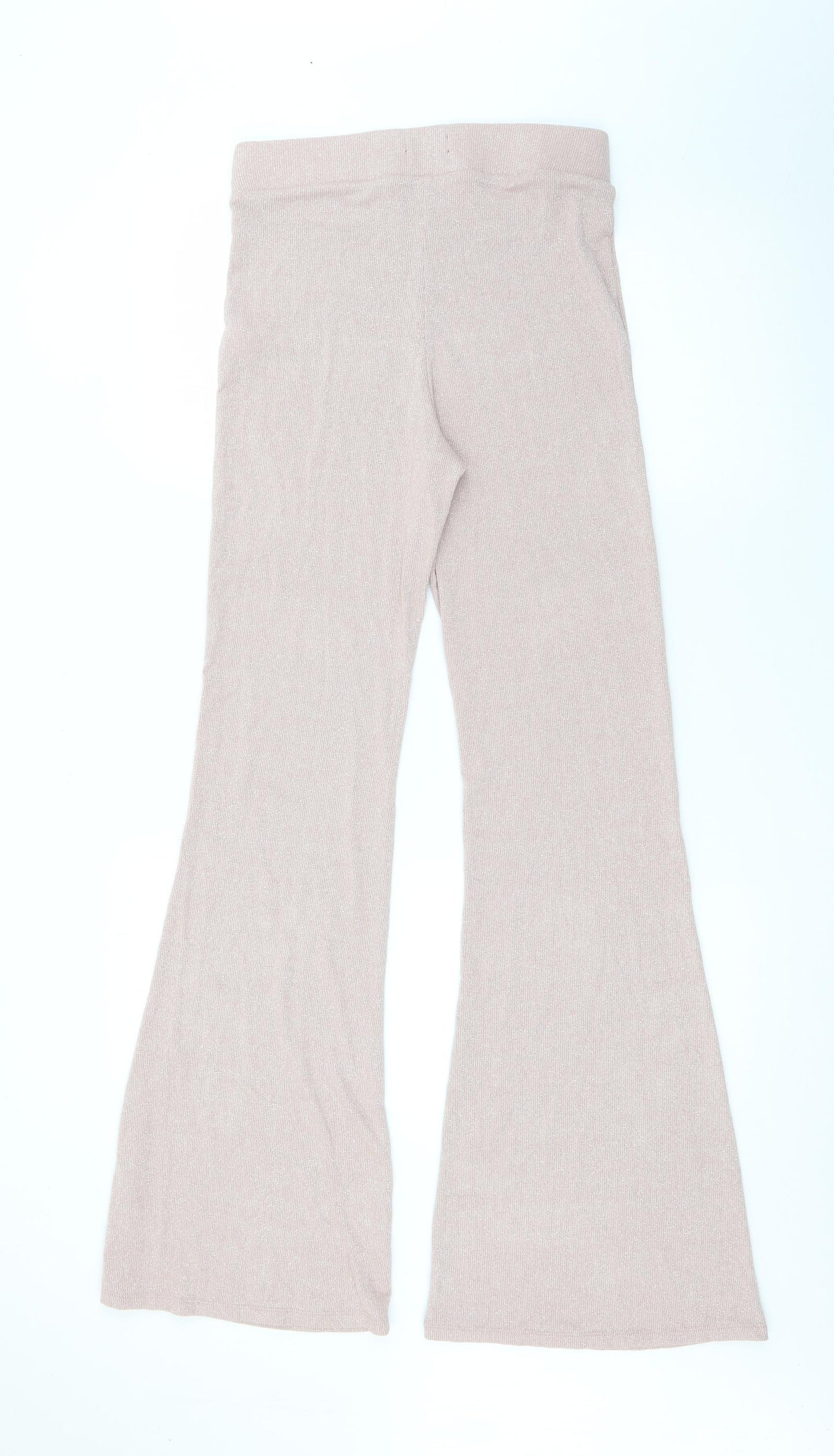 Bershka Womens Pink  Viscose Jogger Trousers Size L L31 in Regular