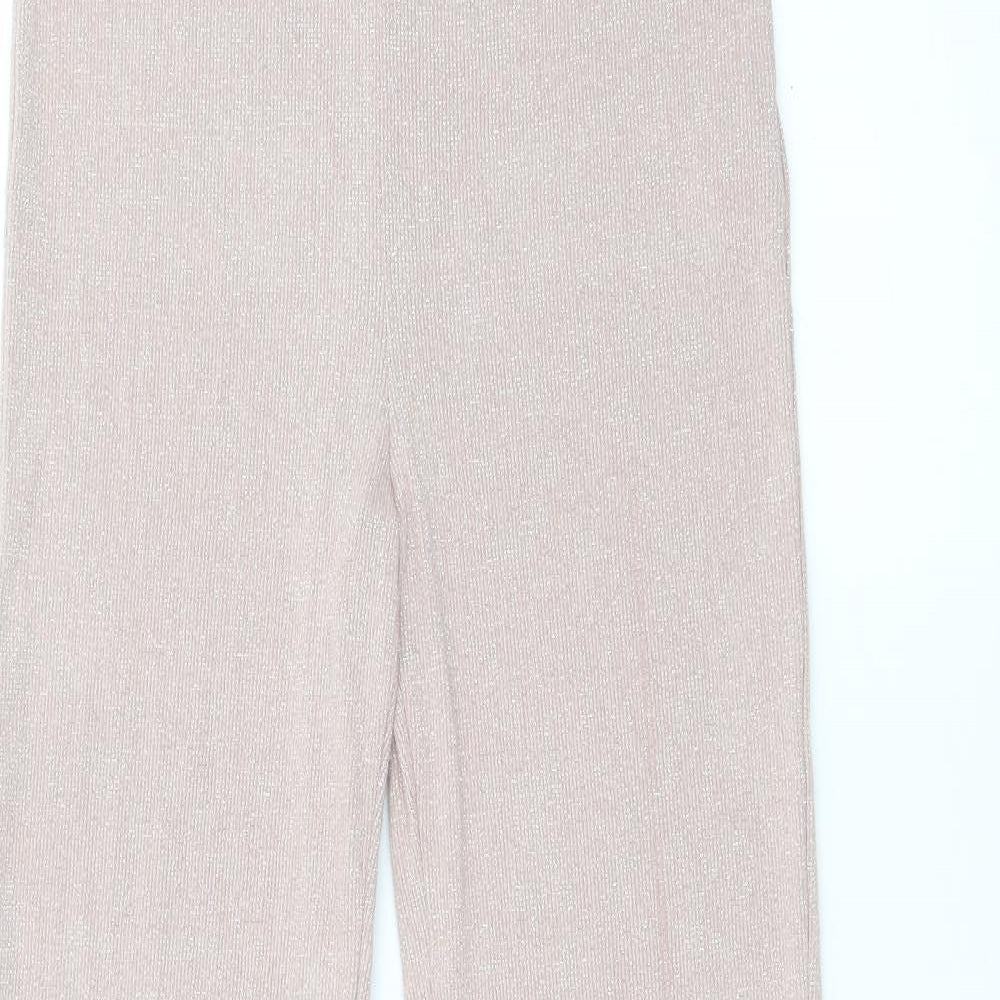 Bershka Womens Pink  Viscose Jogger Trousers Size L L31 in Regular