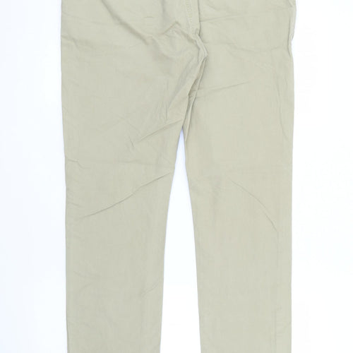 Superdry Mens Beige  Cotton Chino Trousers Size 34 in L30 in Regular Button