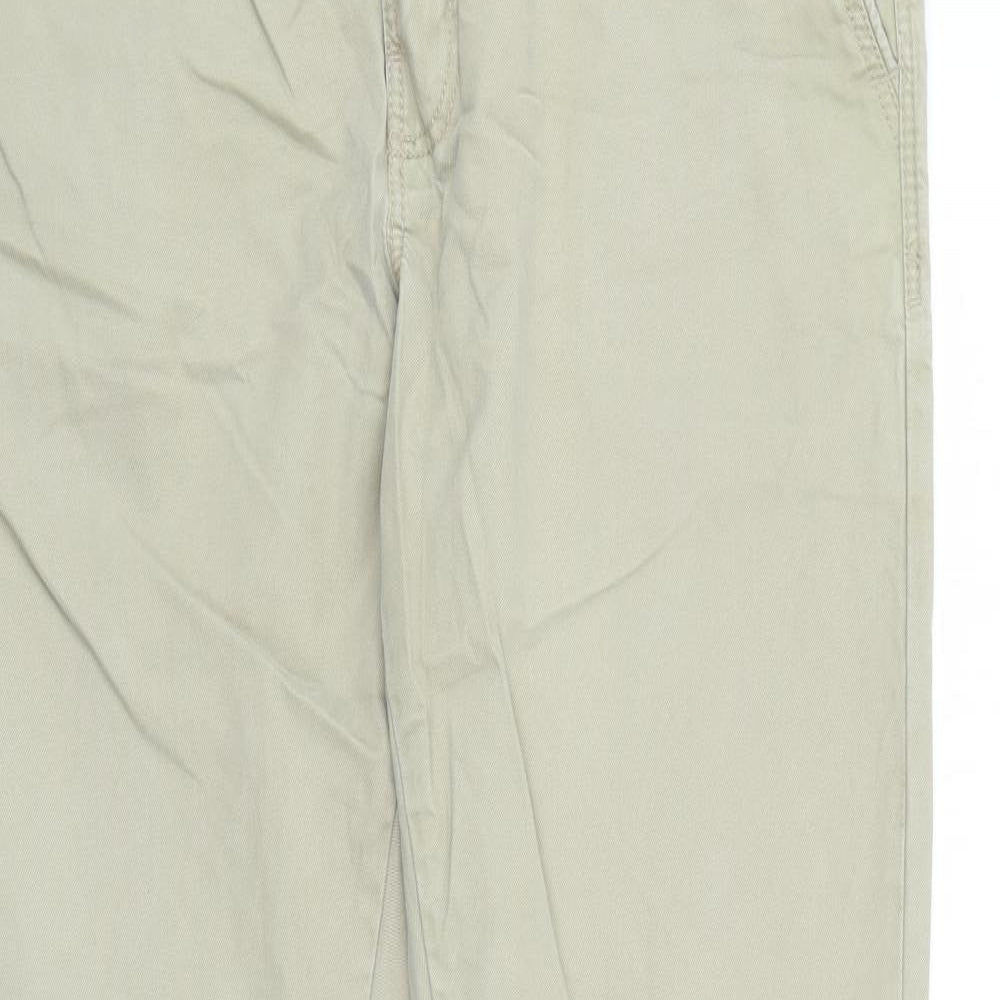 Superdry Mens Beige  Cotton Chino Trousers Size 34 in L30 in Regular Button