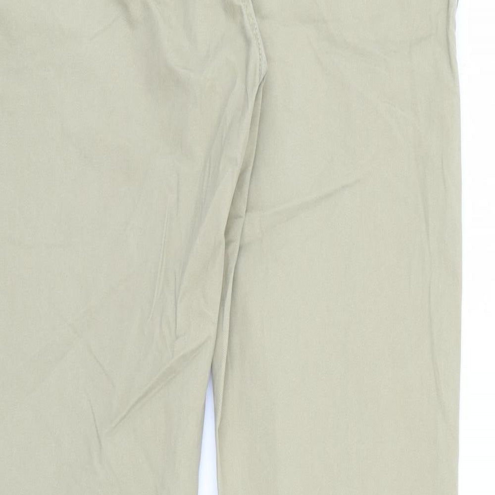Superdry Mens Beige  Cotton Chino Trousers Size 34 in L30 in Regular Button
