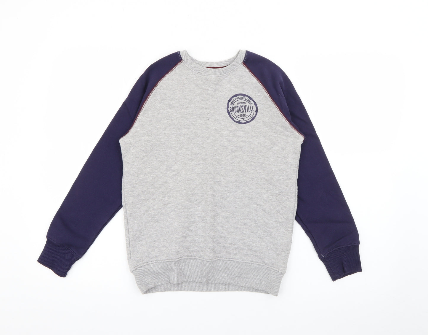 Dunnes Stores Boys Grey Crew Neck  Cotton Pullover Jumper Size 10-11 Years