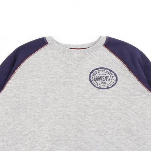 Dunnes Stores Boys Grey Crew Neck  Cotton Pullover Jumper Size 10-11 Years