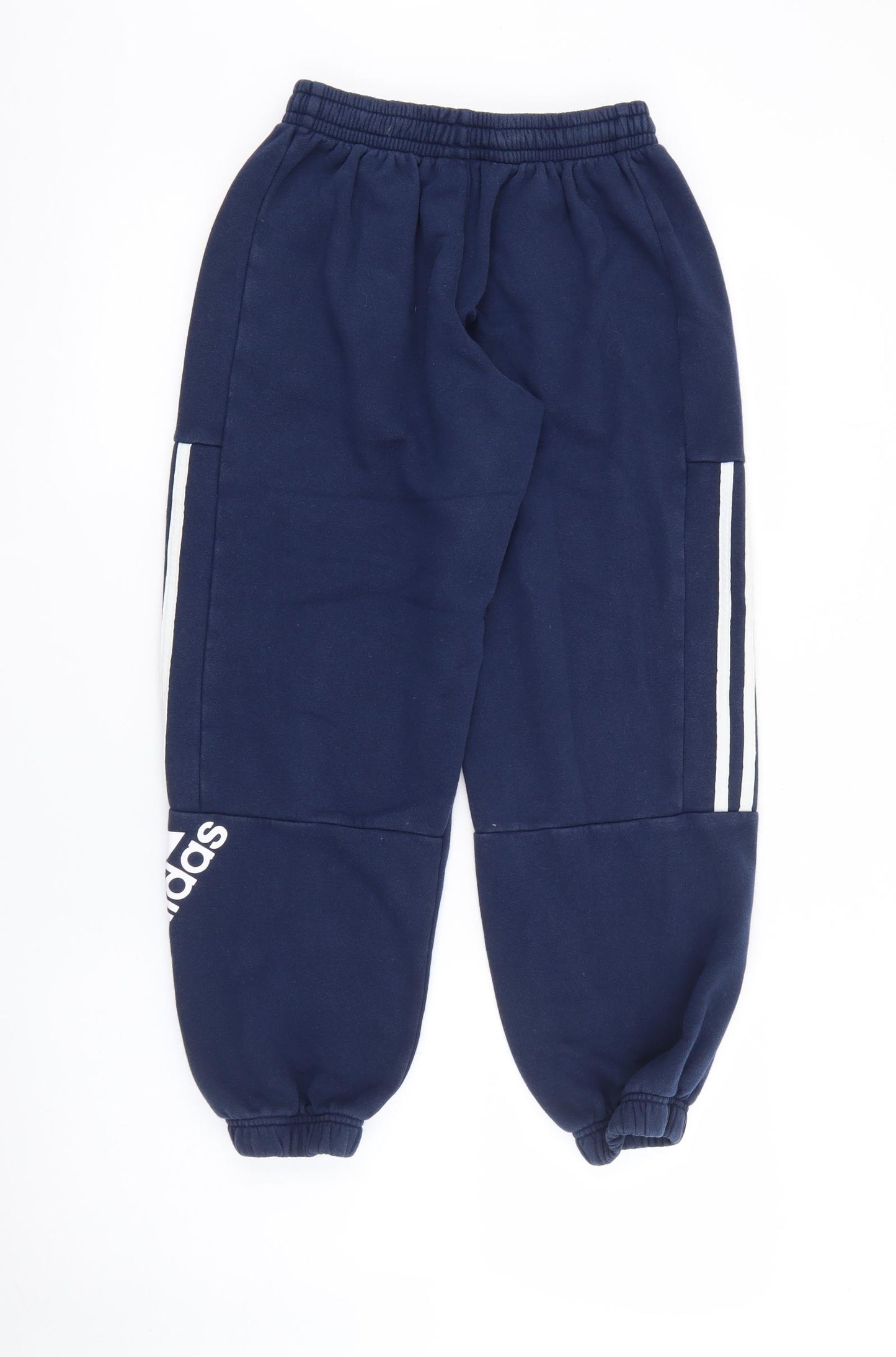 adidas Boys Blue  Cotton Jogger Trousers Size 11-12 Years  Regular Tie