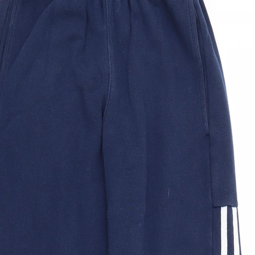 adidas Boys Blue  Cotton Jogger Trousers Size 11-12 Years  Regular Tie