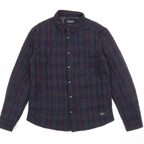 Zara Mens  Plaid  Jacket  Size L  Snap