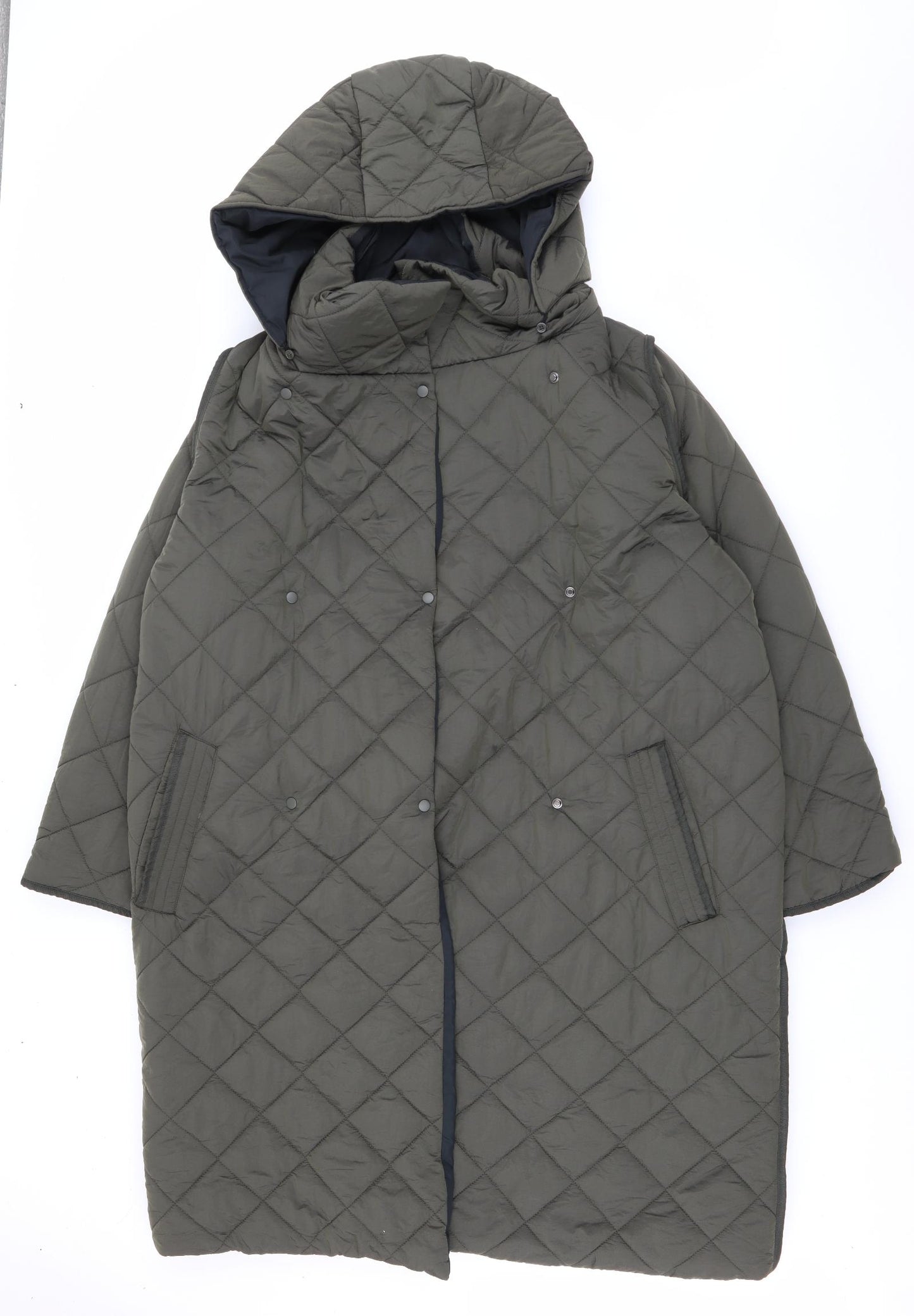 NEXT Womens Green   Quilted Coat Size 18  Zip - Reversible