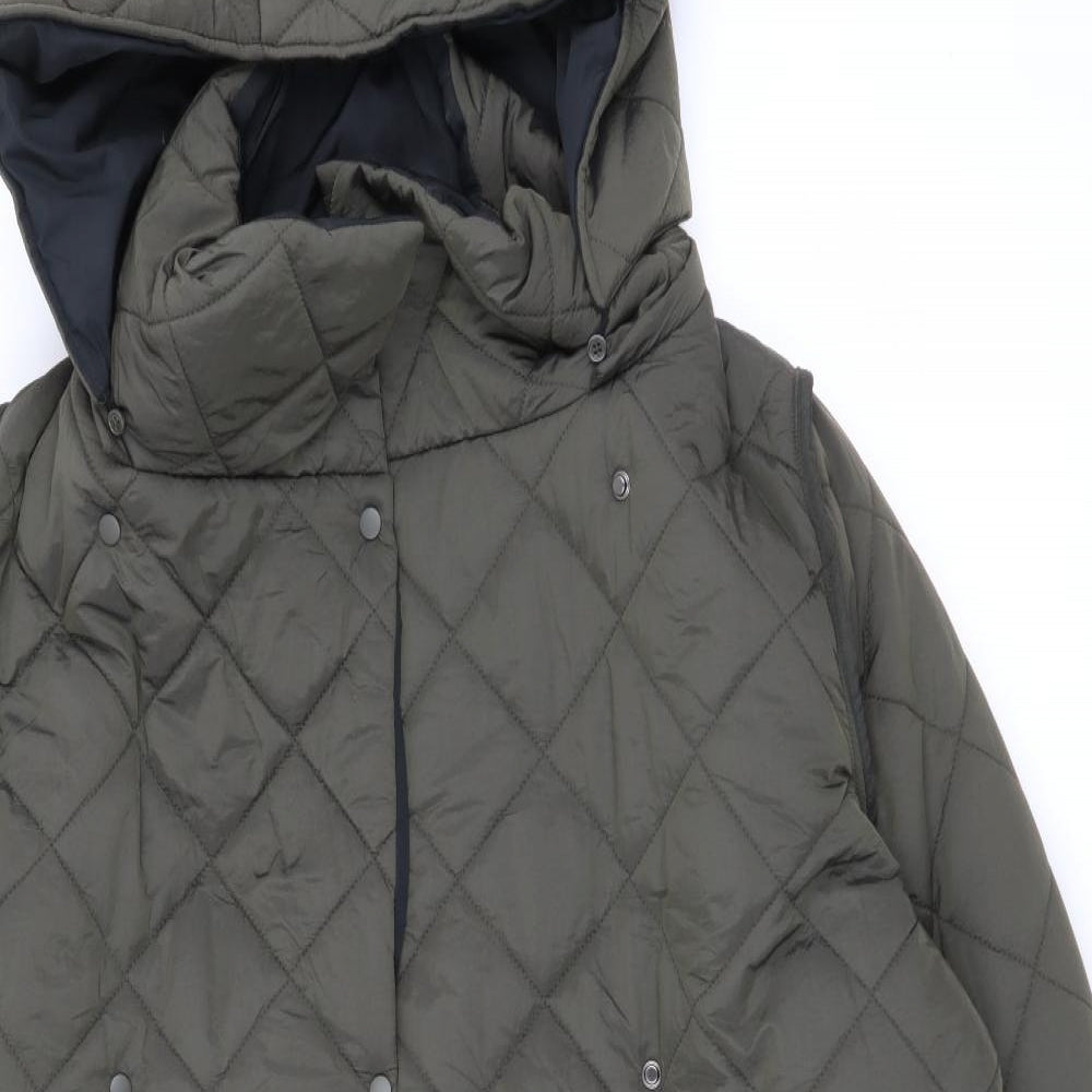 NEXT Womens Green   Quilted Coat Size 18  Zip - Reversible