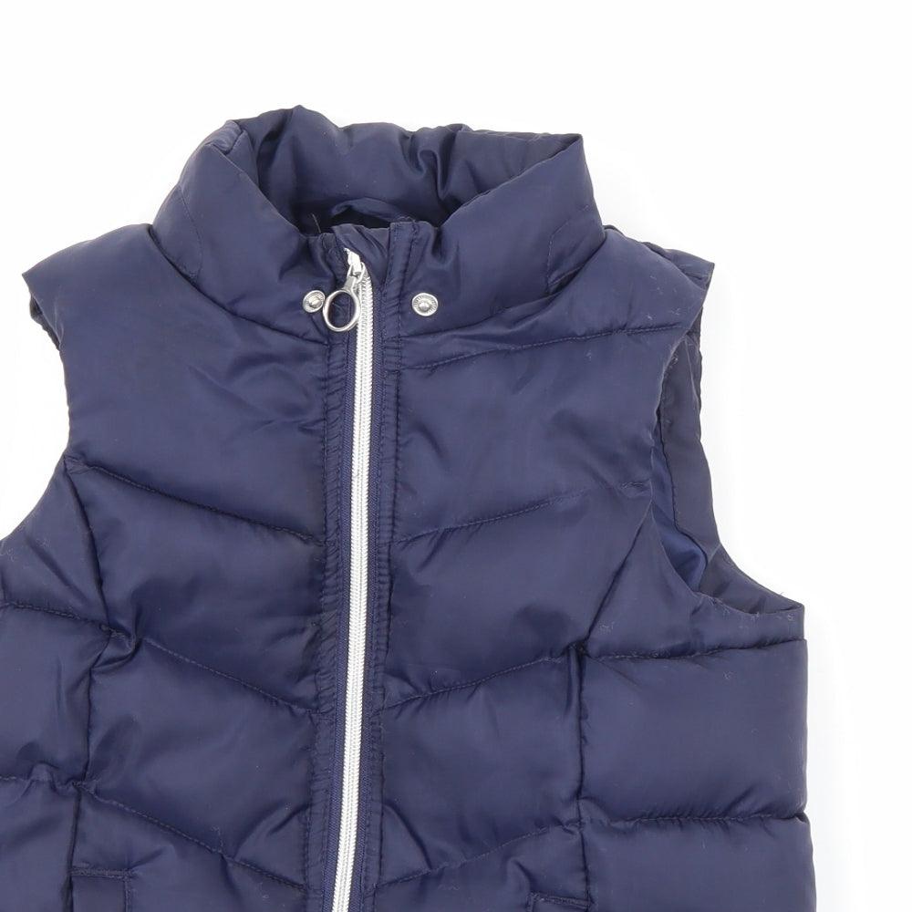 H&M Boys Blue   Gilet Coat Size 7-8 Years  Zip