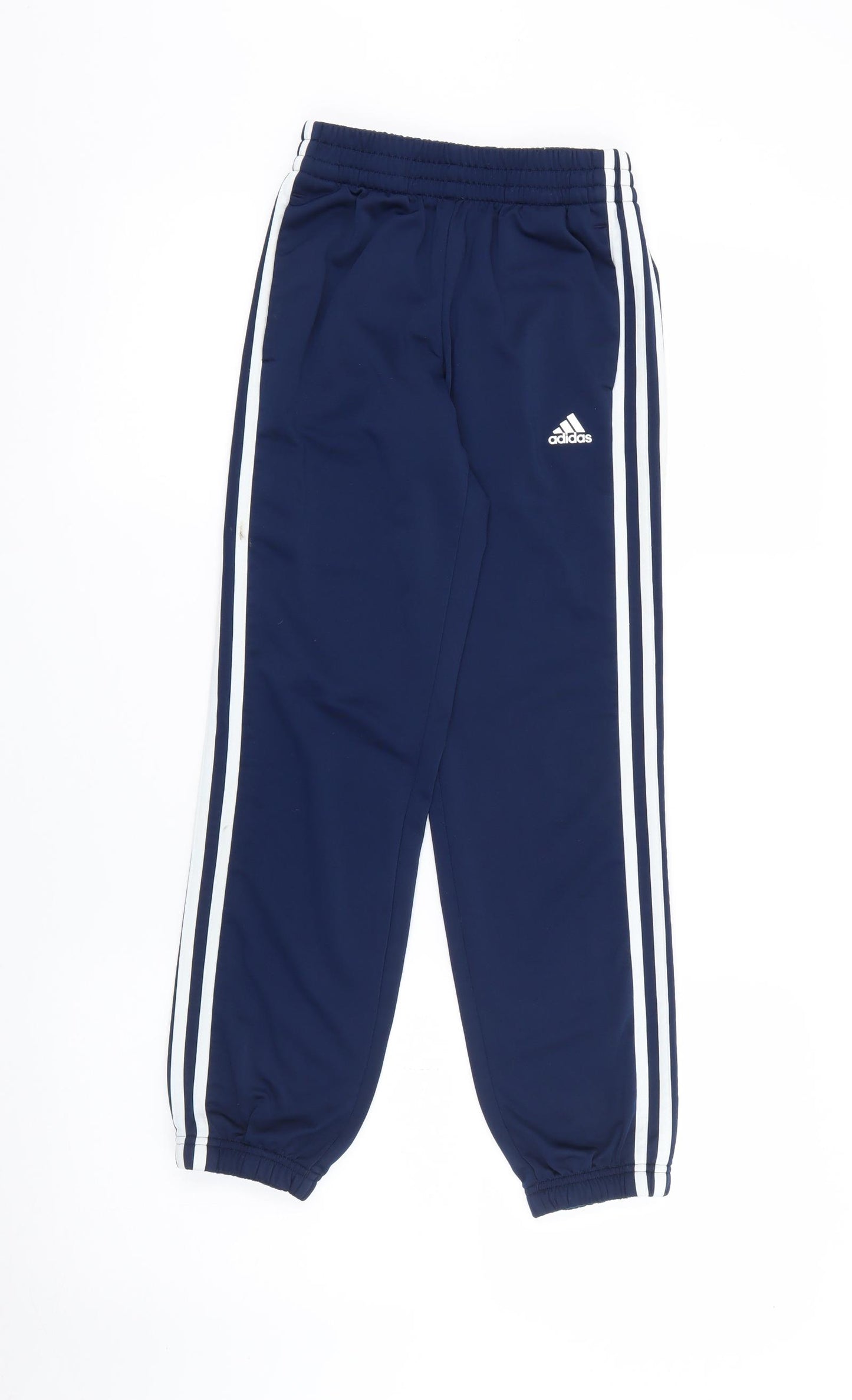 adidas Boys Blue  Polyester Jogger Trousers Size 9-10 Years  Regular Tie