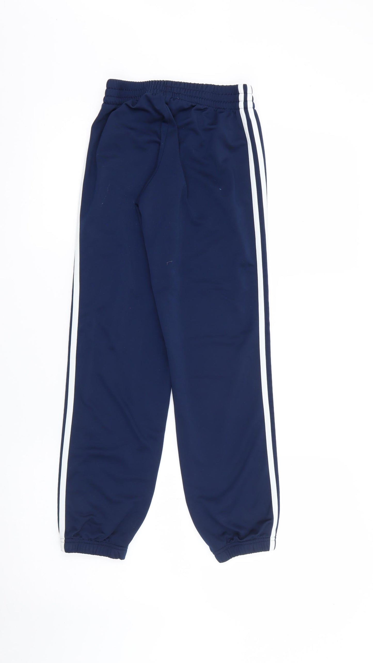 adidas Boys Blue  Polyester Jogger Trousers Size 9-10 Years  Regular Tie