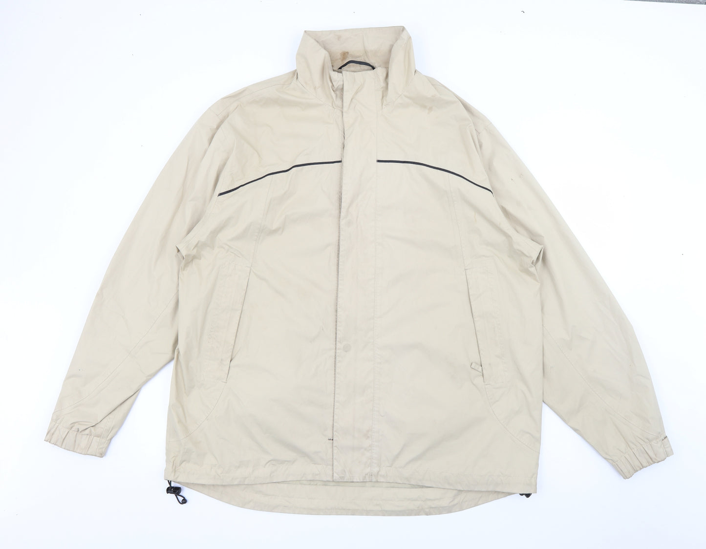 Haggar Mens Beige   Rain Coat Coat Size XL  Zip