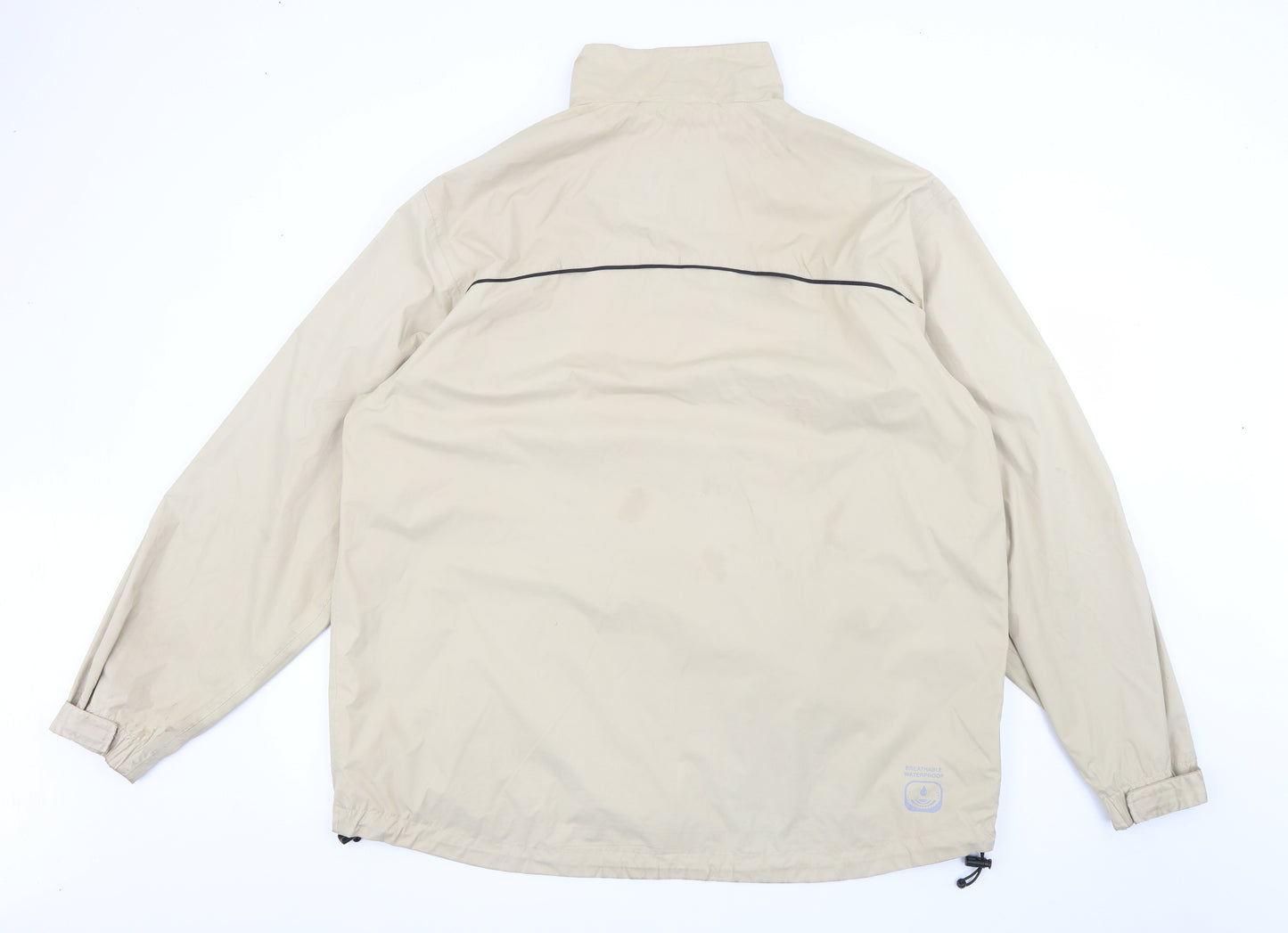 Haggar Mens Beige   Rain Coat Coat Size XL  Zip