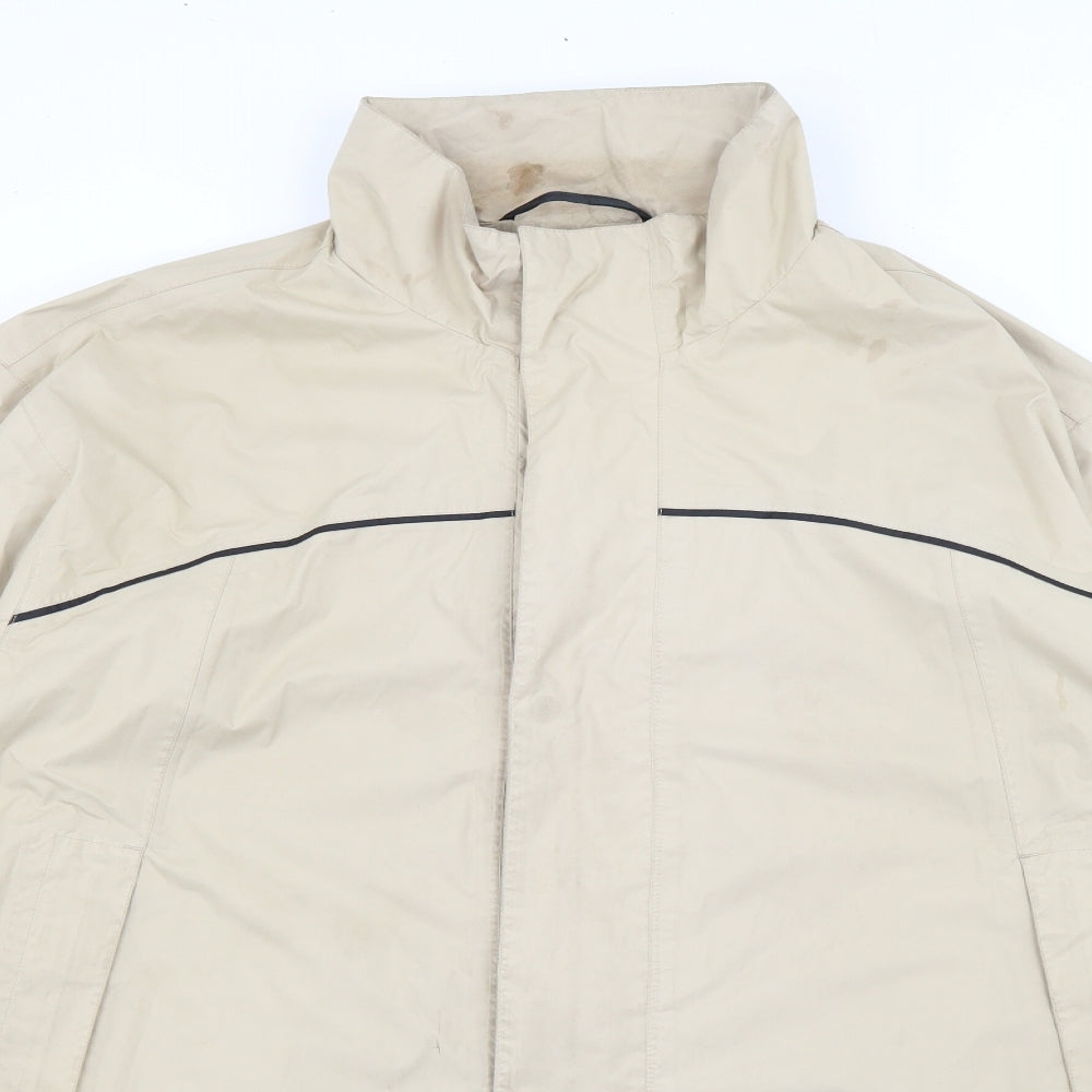 Haggar Mens Beige   Rain Coat Coat Size XL  Zip
