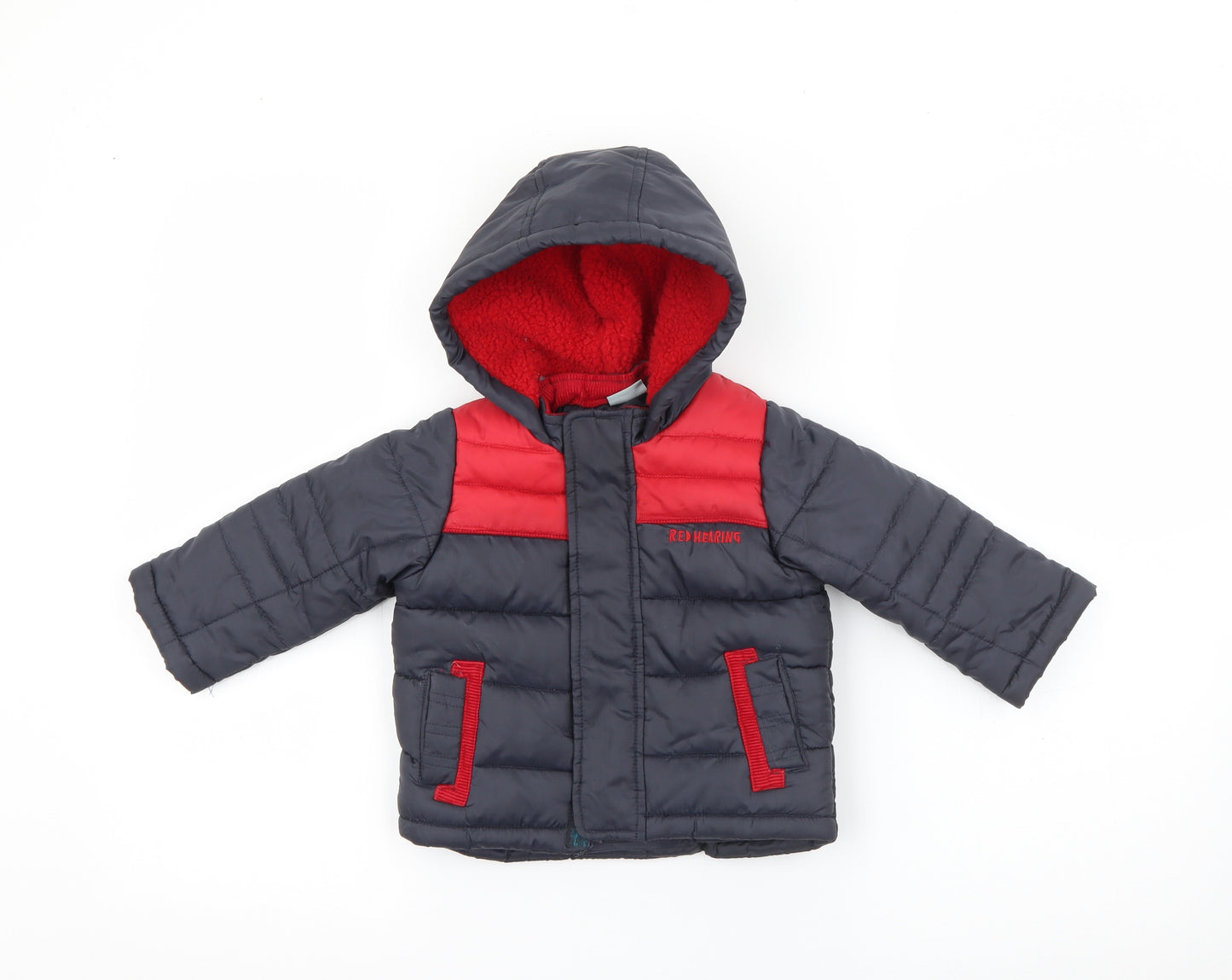 Red Herring Baby Black   Puffer Jacket Coat Size 12-18 Months   Zip