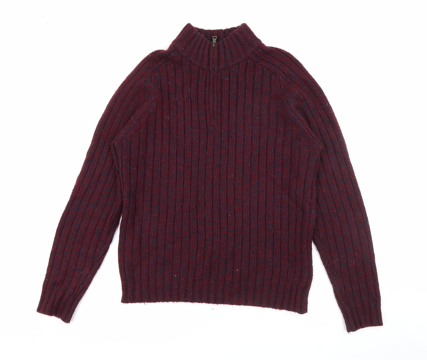 Marks and Spencer Mens Red High Neck  Acrylic Pullover Jumper Size M