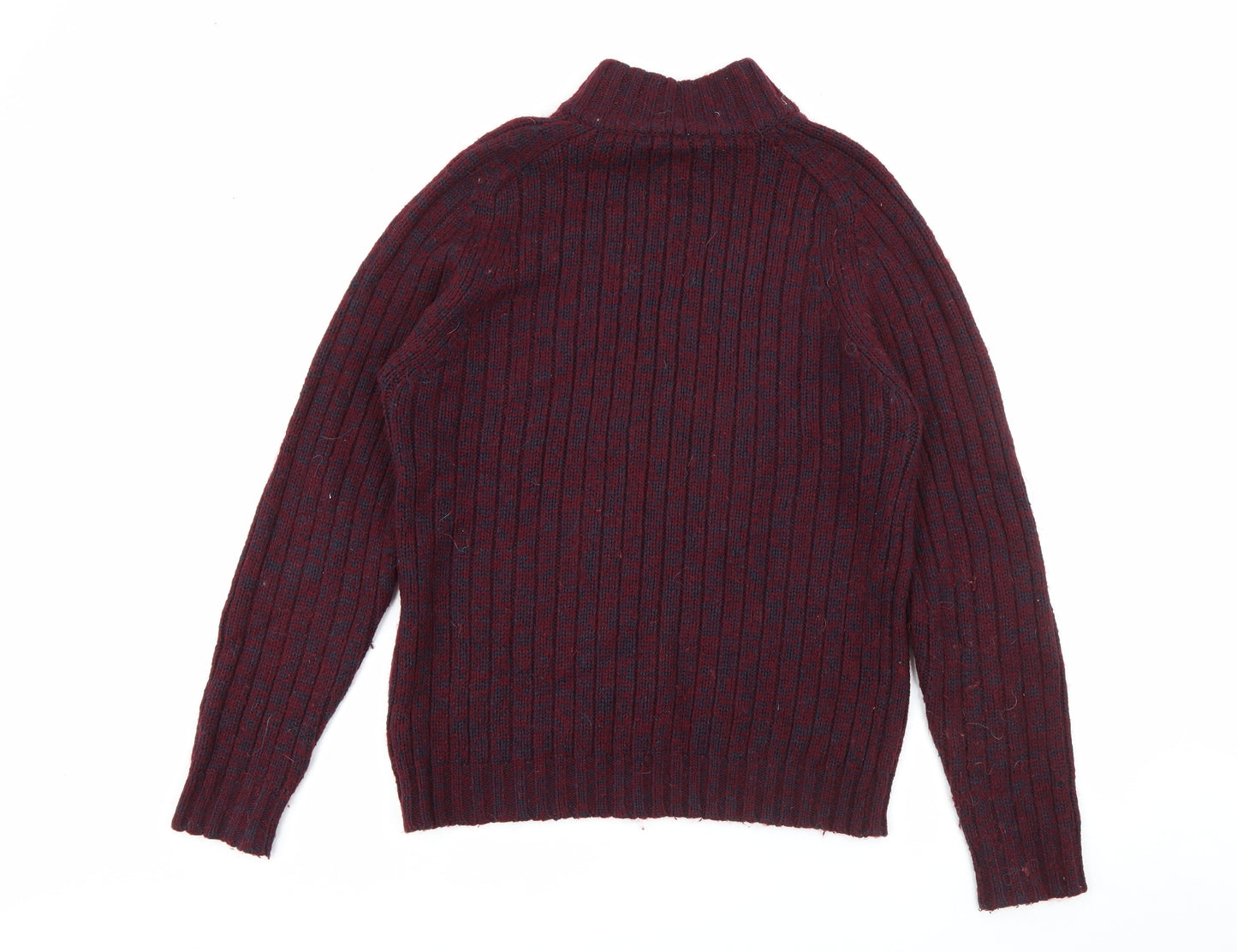 Marks and Spencer Mens Red High Neck  Acrylic Pullover Jumper Size M