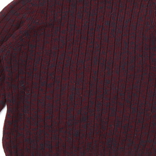 Marks and Spencer Mens Red High Neck  Acrylic Pullover Jumper Size M