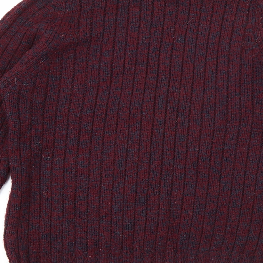 Marks and Spencer Mens Red High Neck  Acrylic Pullover Jumper Size M