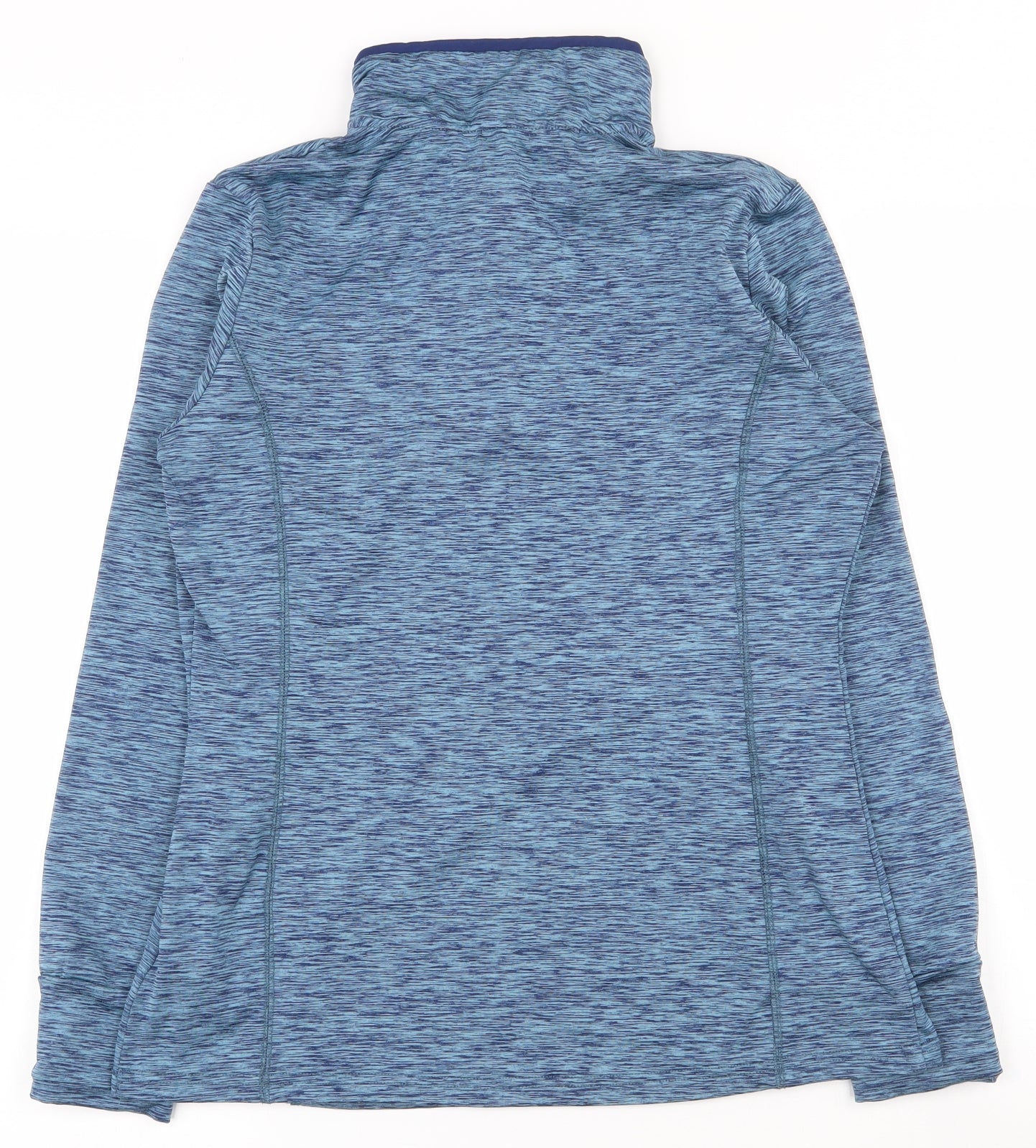 Crane Womens Blue  Polyester Basic Casual Size 12 Collared Zip