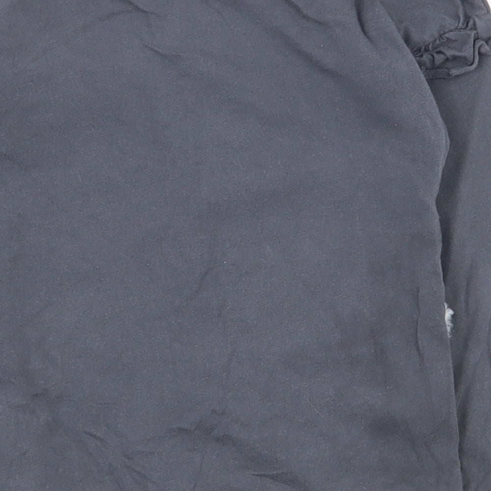 Nutmeg Girls Grey  100% Cotton Basic T-Shirt Size 3-4 Years Round Neck Pullover