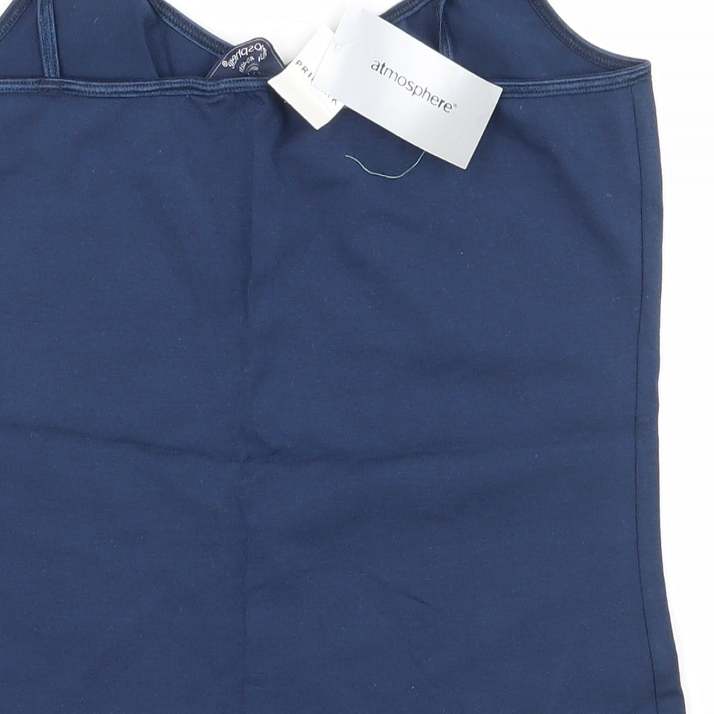 Atmosphere Womens Blue  Cotton Camisole Tank Size 12 V-Neck
