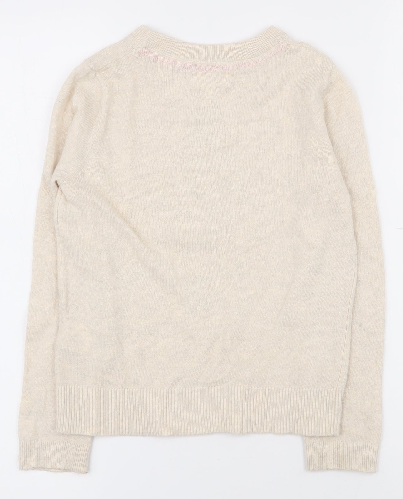 Boden Girls Ivory Crew Neck  Viscose Pullover Jumper Size 7-8 Years  Pullover - Christmas jumper