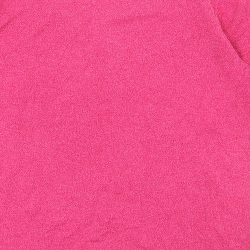 Preworn Womens Pink  Cotton Basic T-Shirt Size M V-Neck