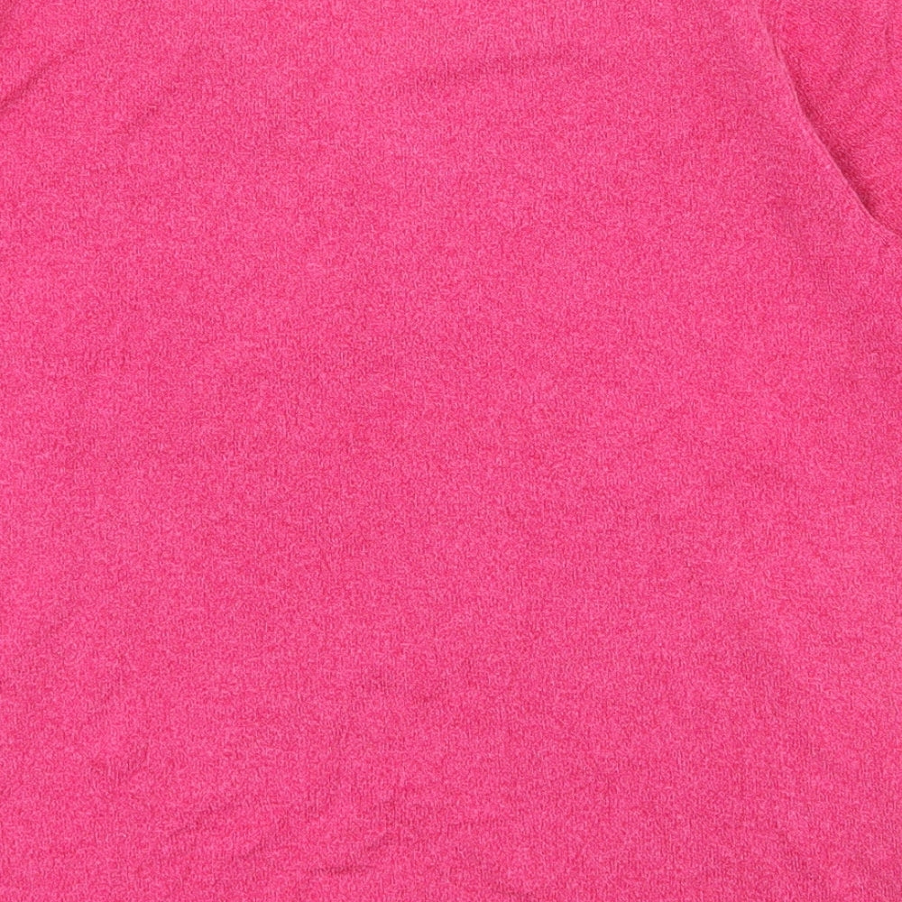 Preworn Womens Pink  Cotton Basic T-Shirt Size M V-Neck