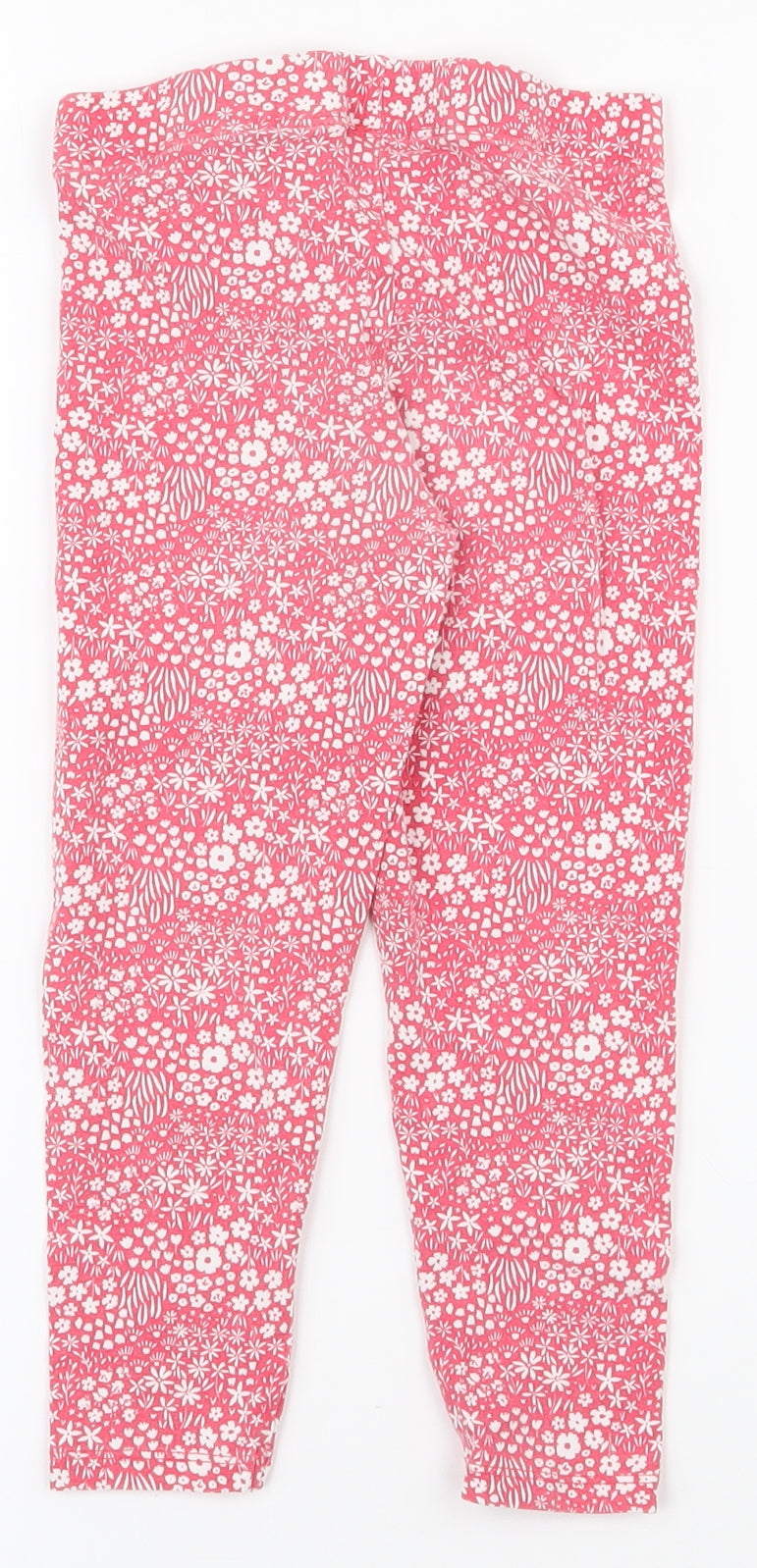 Nutmeg Girls Pink Floral Cotton Jogger Trousers Size 3-4 Years  Regular Pullover - Leggings