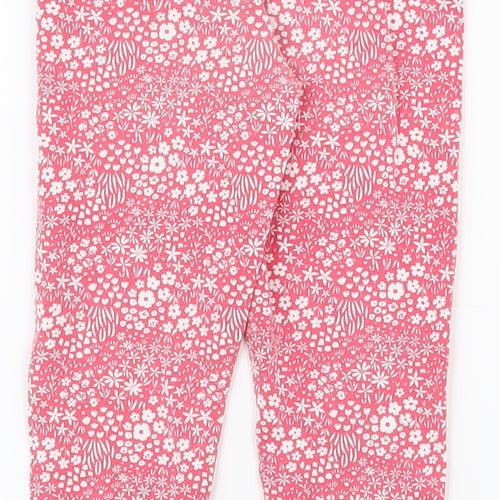 Nutmeg Girls Pink Floral Cotton Jogger Trousers Size 3-4 Years  Regular Pullover - Leggings