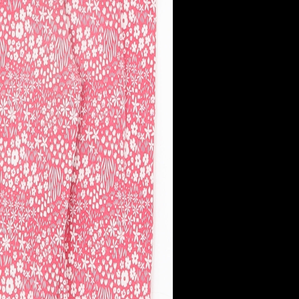 Nutmeg Girls Pink Floral Cotton Jogger Trousers Size 3-4 Years  Regular Pullover - Leggings