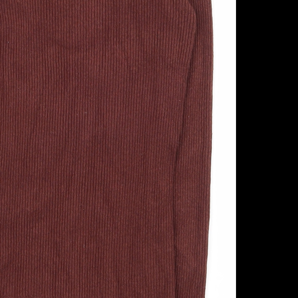 Primark Womens Brown V-Neck  Viscose Pullover Jumper Size 12