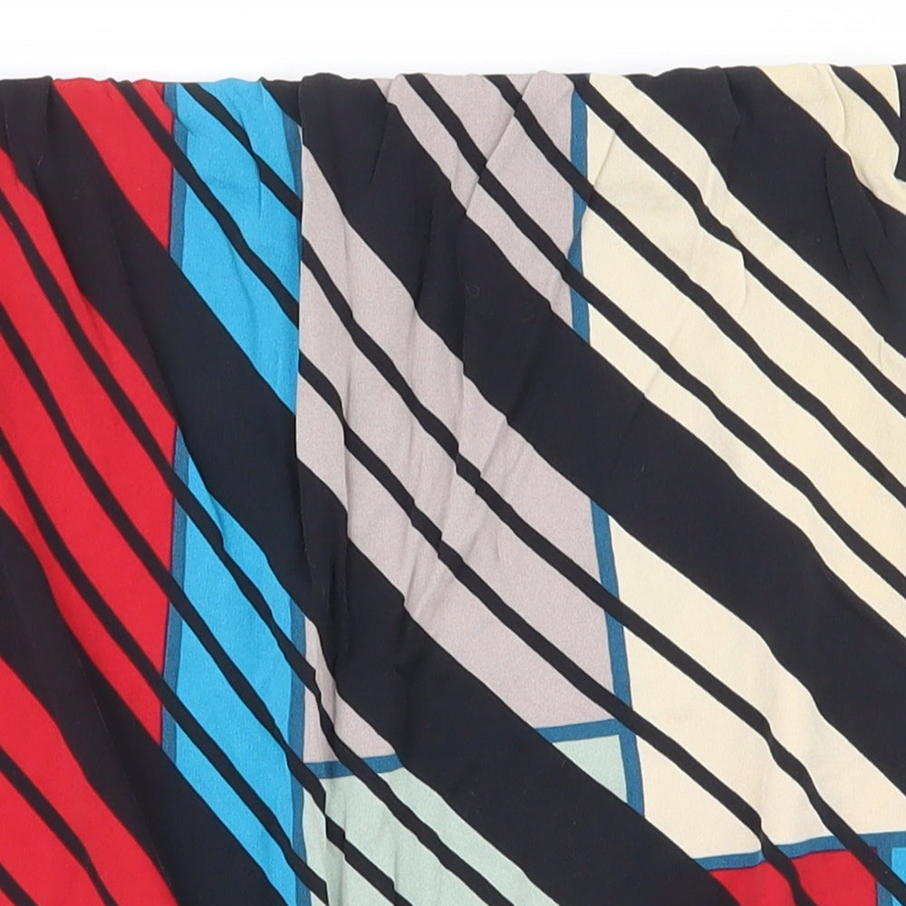 French Connection Womens Multicoloured Striped Silk A-Line Skirt Size S