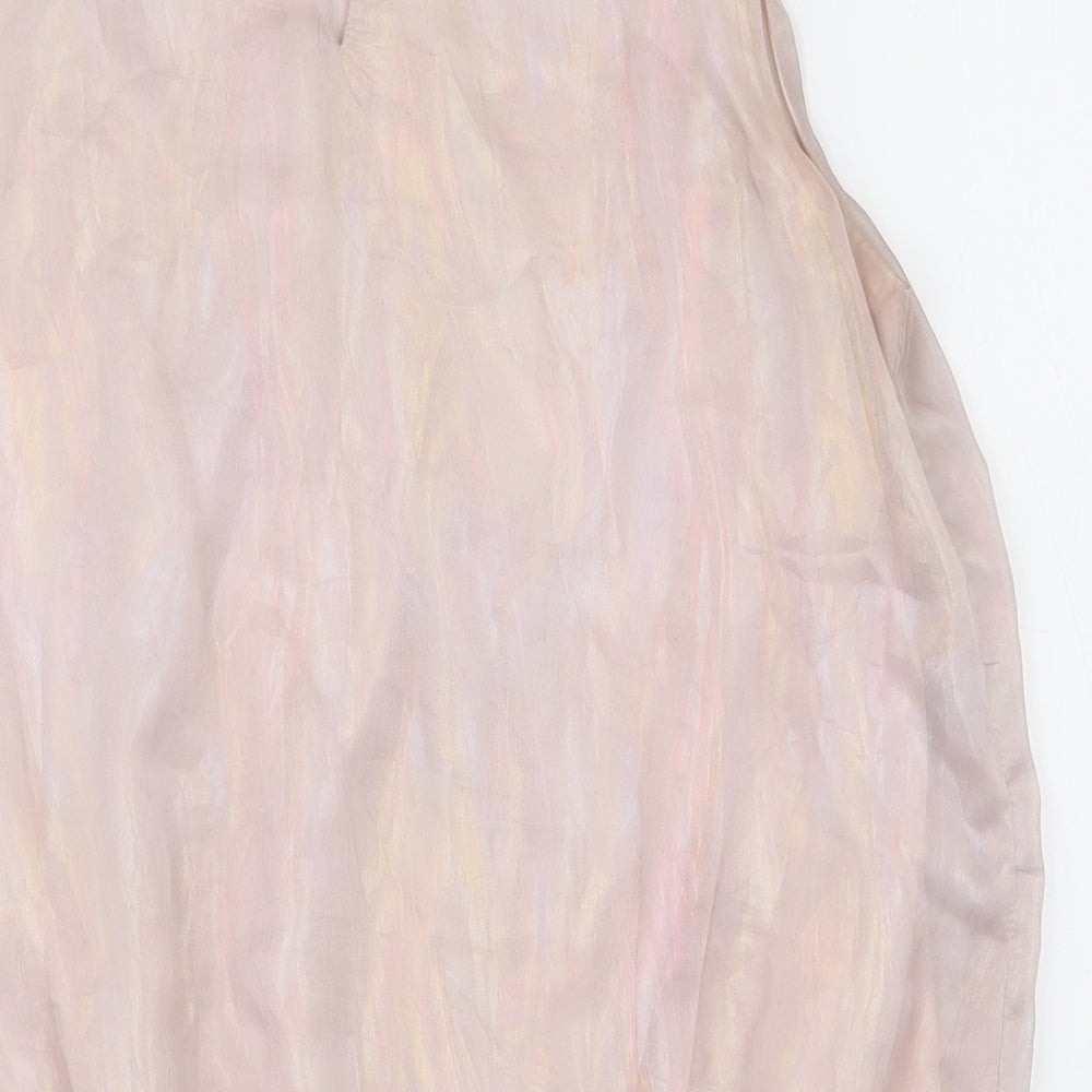 Atmosphere Womens Pink  Polyester Basic Tank Size 14 Round Neck - Iridescent effect