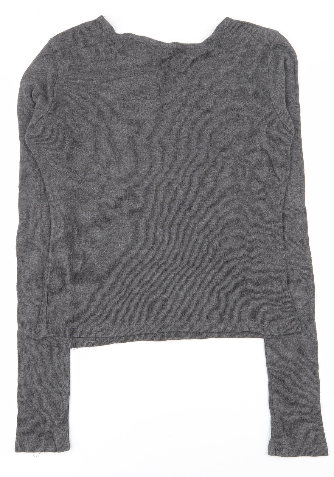 Brandy Melville Womens Grey  Cotton Basic T-Shirt One Size Round Neck