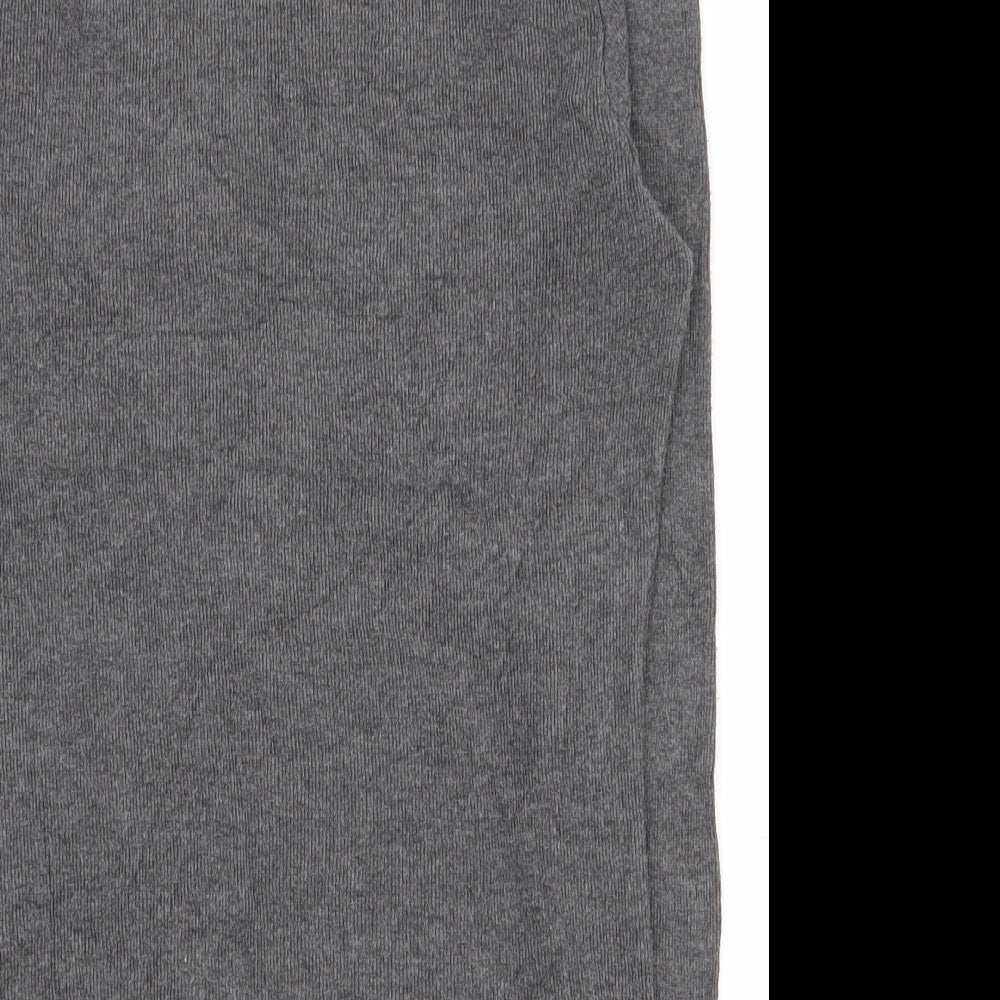 Brandy Melville Womens Grey  Cotton Basic T-Shirt One Size Round Neck