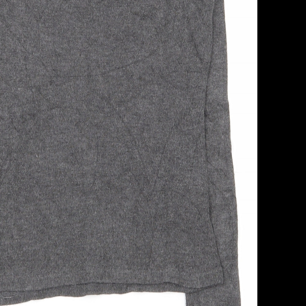 Brandy Melville Womens Grey  Cotton Basic T-Shirt One Size Round Neck