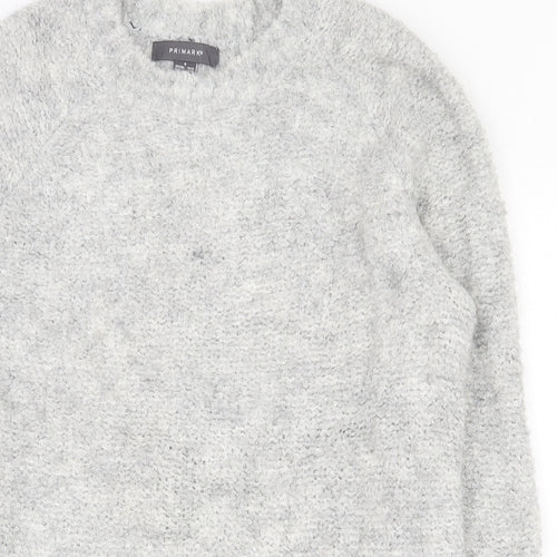Primark Womens Grey Round Neck  Acrylic Pullover Jumper Size 10