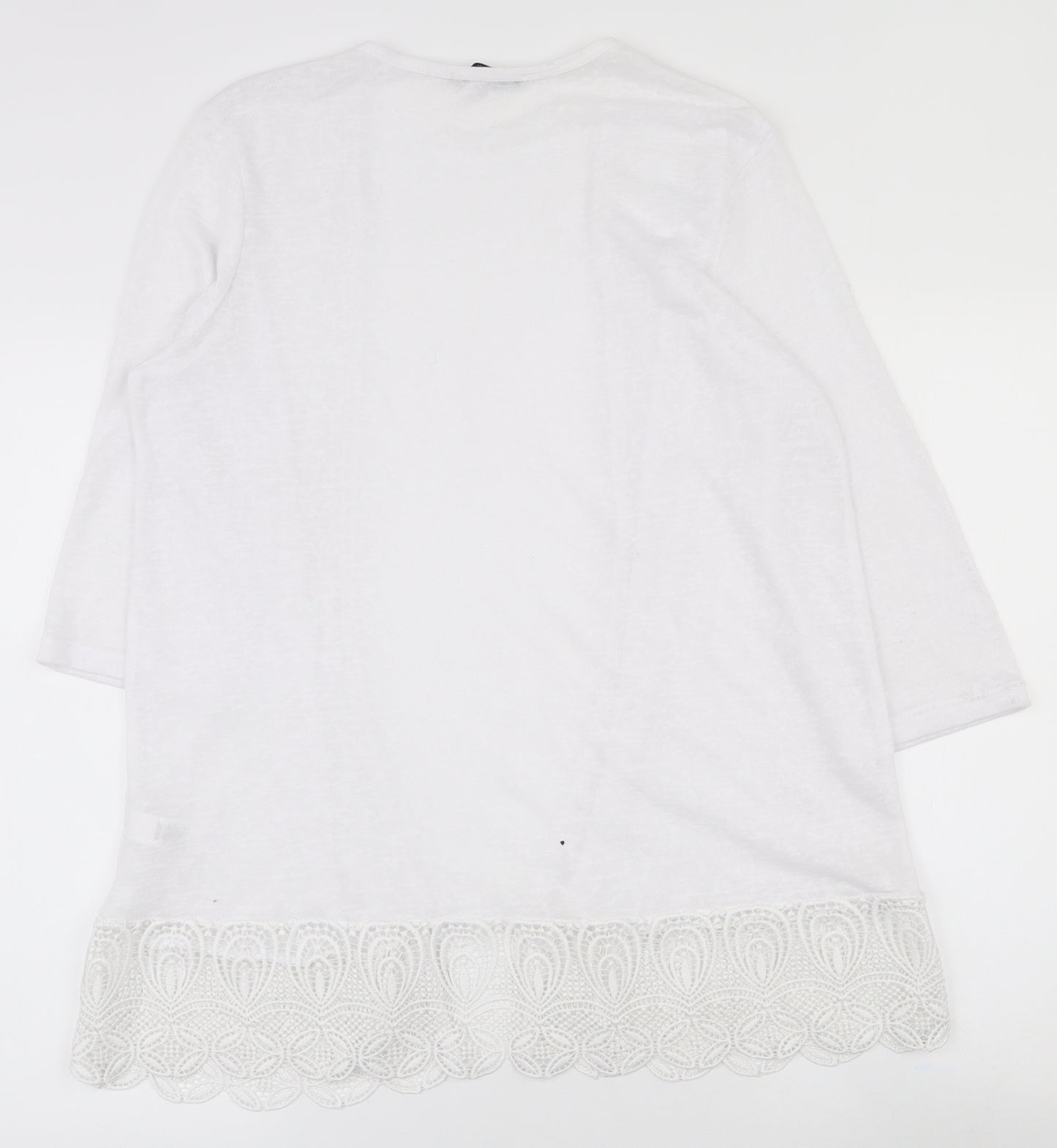 George Womens White V-Neck  Polyester Cardigan Jumper Size 16