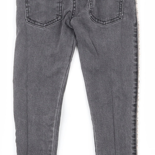 F&F Girls Grey  Cotton Skinny Jeans Size 5-6 Years  Regular Zip