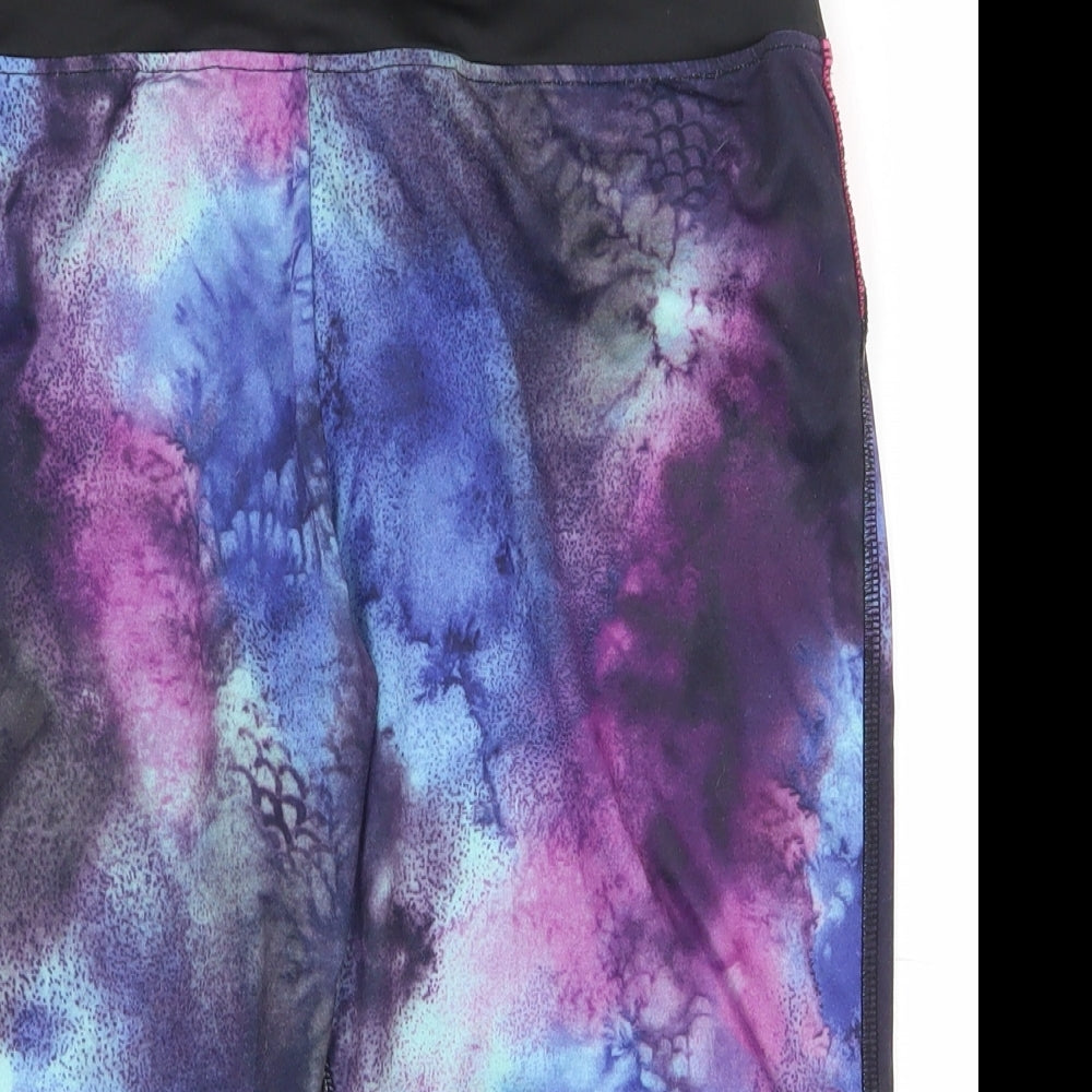 sugar pocket Womens Multicoloured  Polyester Compression Shorts Size L L15 in Regular  - Water colour pattern