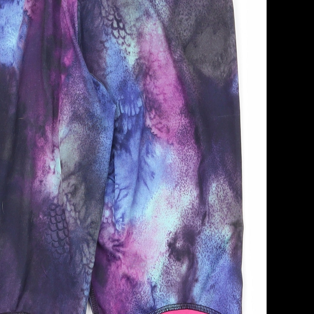 sugar pocket Womens Multicoloured  Polyester Compression Shorts Size L L15 in Regular  - Water colour pattern