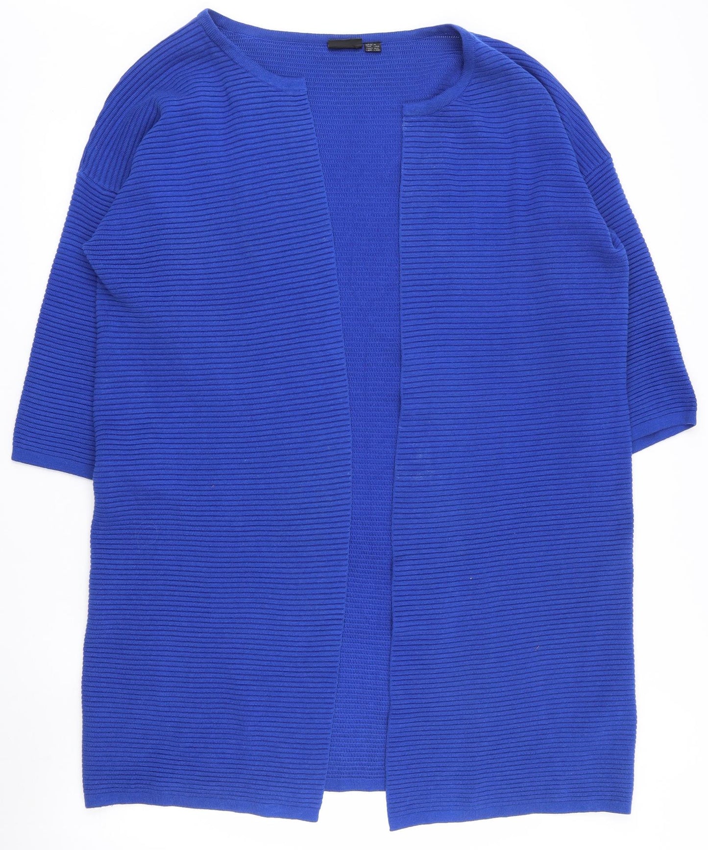 ESMARA Womens Blue V-Neck Striped Cotton Cardigan Jumper Size 18