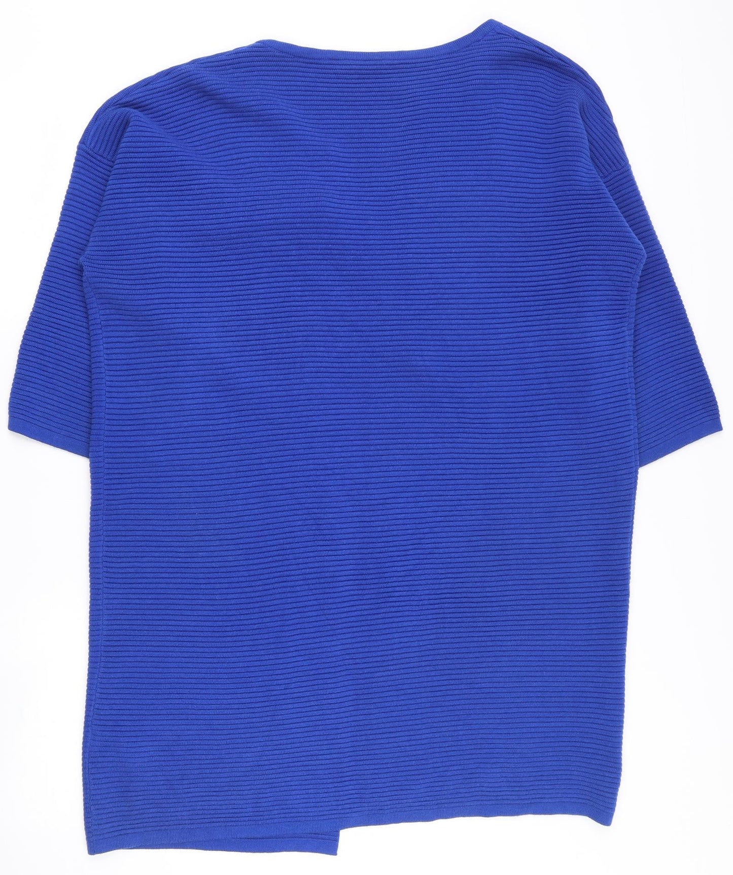 ESMARA Womens Blue V-Neck Striped Cotton Cardigan Jumper Size 18