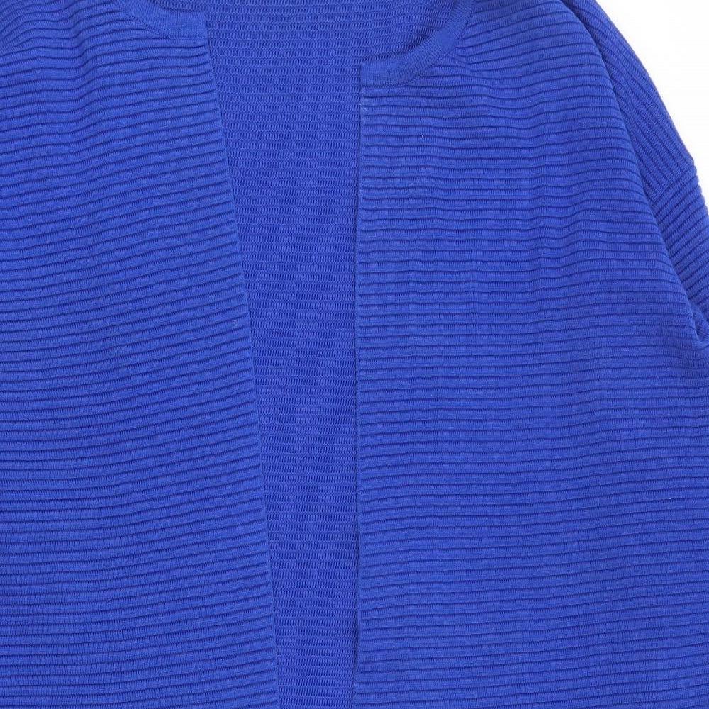 ESMARA Womens Blue V-Neck Striped Cotton Cardigan Jumper Size 18