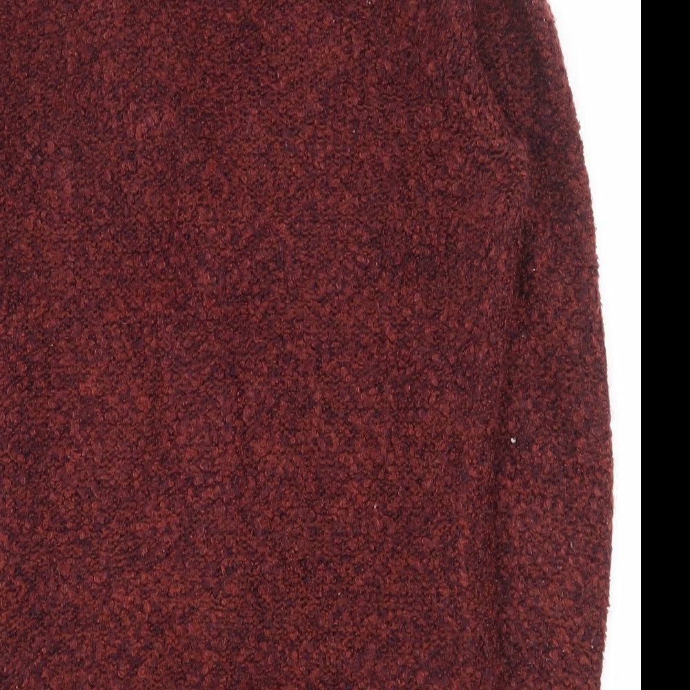 Papaya Womens Red Collared  Acrylic Cardigan Jumper Size 8