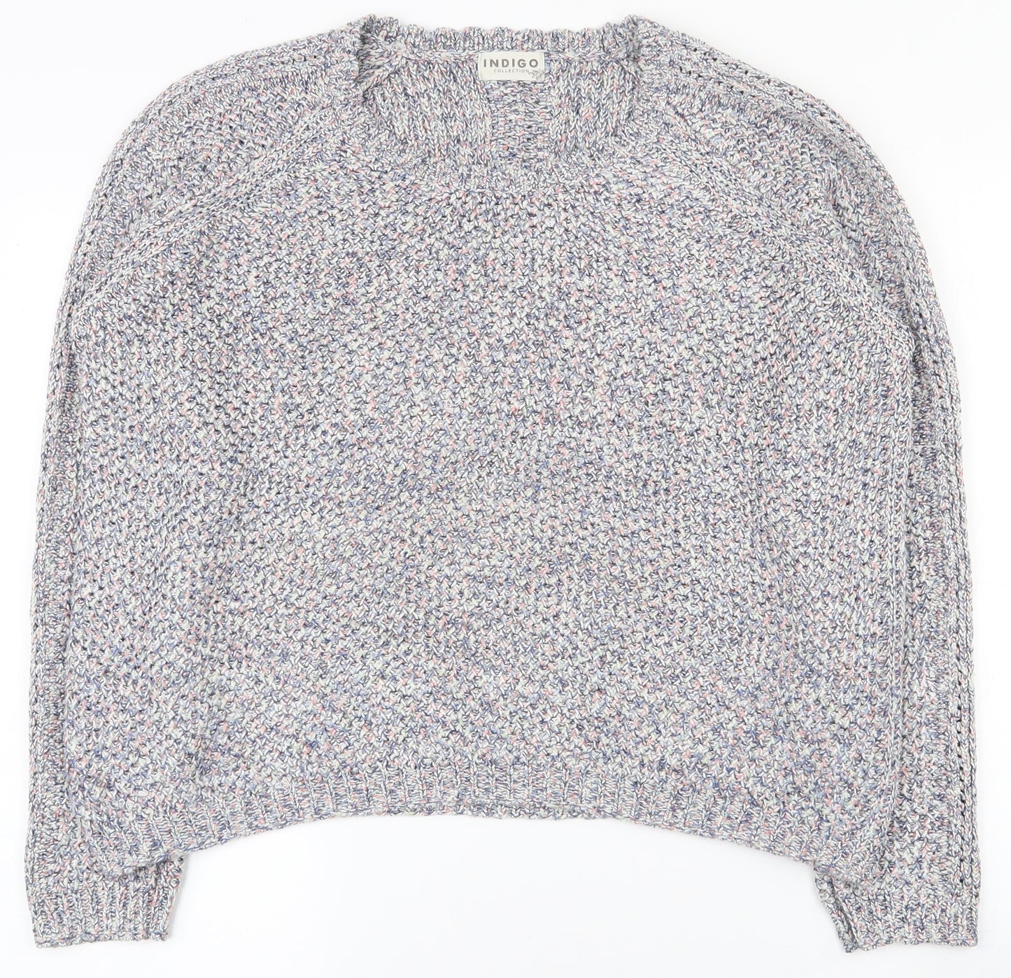 Indigo Womens Multicoloured Scoop Neck  Acrylic Pullover Jumper Size 18