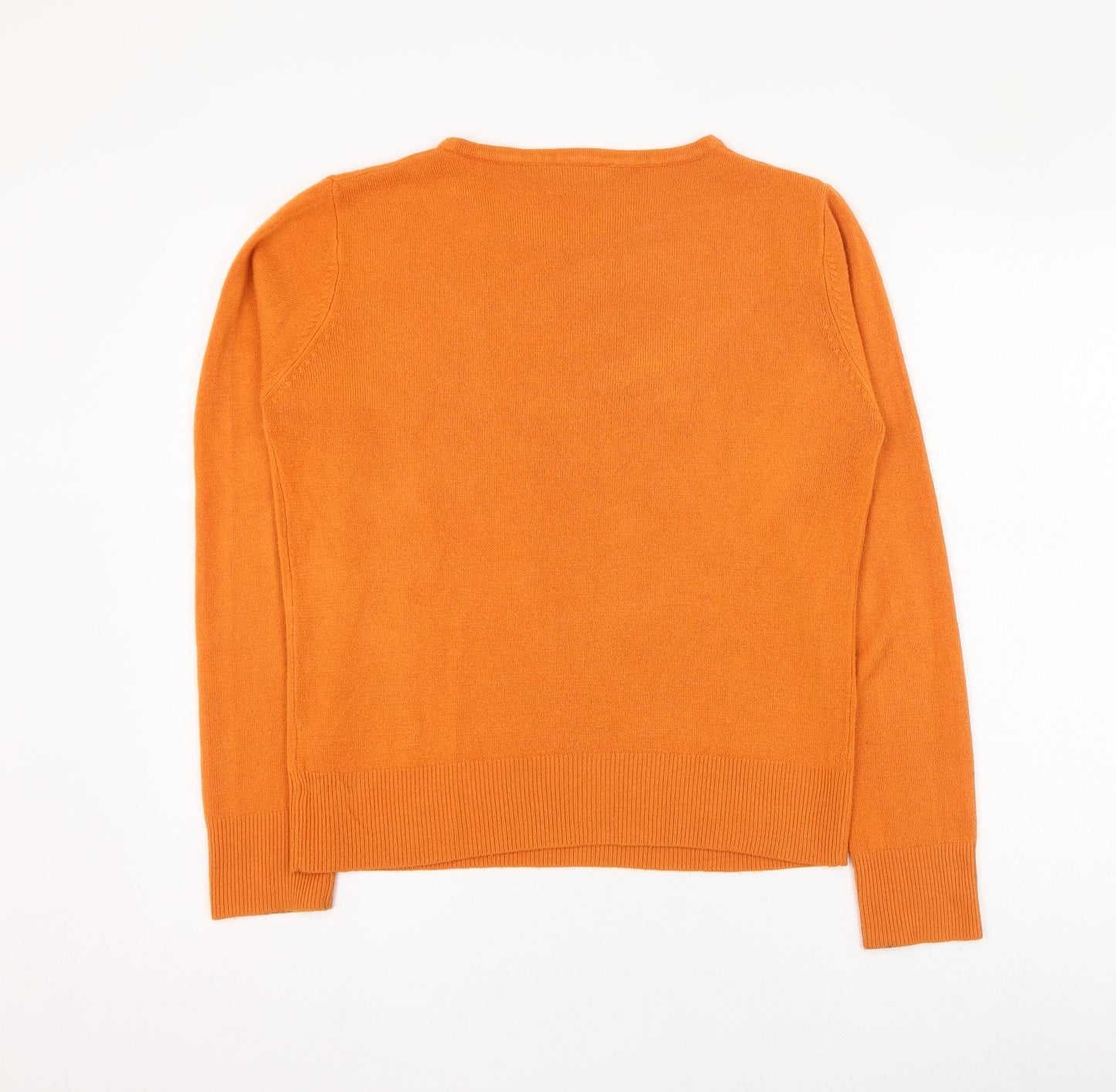 Atmosphere Womens Orange Round Neck  Acrylic Pullover Jumper Size 12